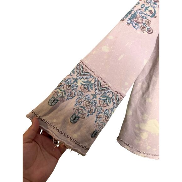 Sundance embroidered lavender purple boho bell sleeve sweater top - Picture 5 of 7